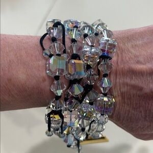 Vintage Crystal Beaded Bracelet with gold clasp